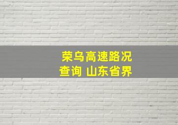 荣乌高速路况查询 山东省界